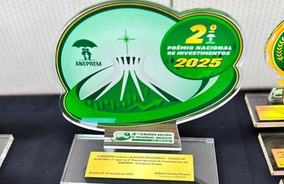 Alagoas conquista 1º lugar em Investimentos Previdenciários e recebe Selo Gestor Ouro de associação nacional