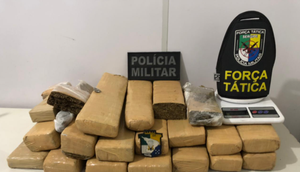 Grupo suspeito de transportar 18 quilos de maconha é preso após perseguição policial em São Cristóvão / Foto: Foto: Polícia Militar/SE