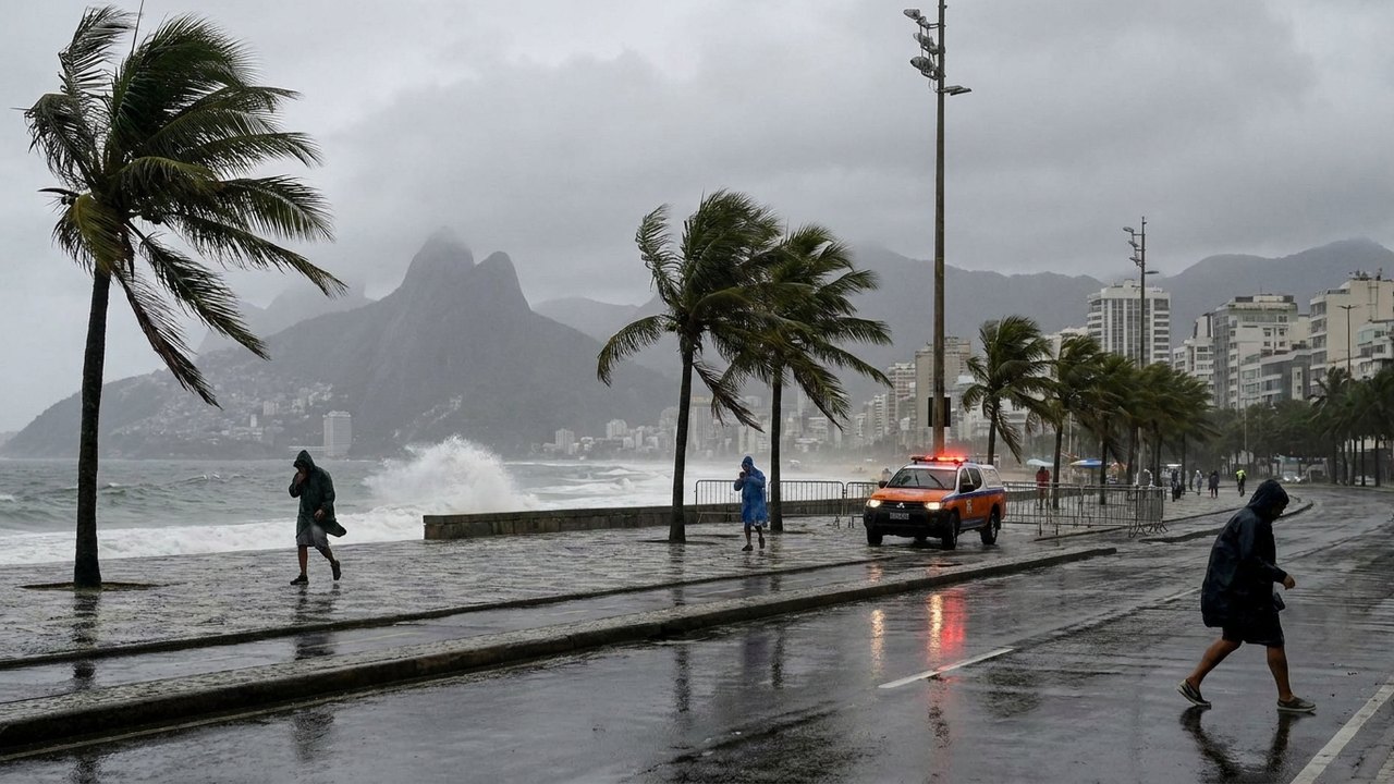 Defesa Civil emite alerta para vento e chuva fortes no Rio; cidade entra no Estágio 2