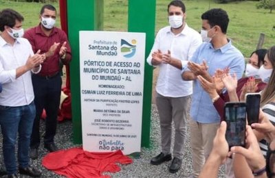 Prefeitura de Santana do Mundaú entrega pórtico de acesso, letreiro turístico