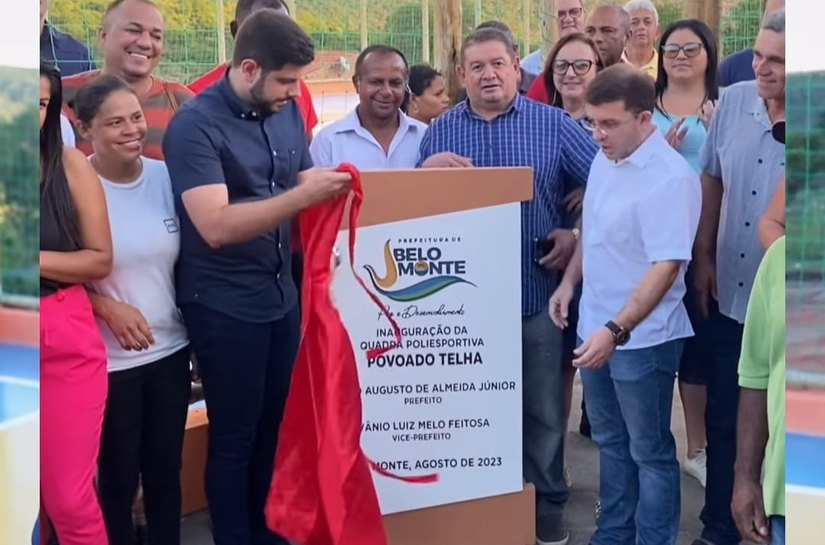Belo Monte: prefeito Dalminho entrega quadra poliesportiva aos moradores do povoado Telha