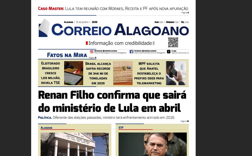 Renan Filho confirma que sairá do ministério de Lula em abril