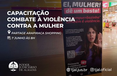 TJAL capacita funcionários do Arapiraca Partage Shopping sobre combate à violência doméstica