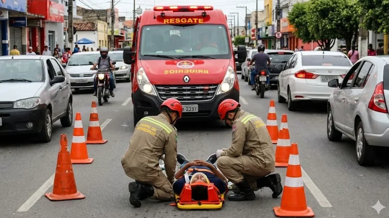 Acidente na manhã de Natal: mulher de 39 anos é atropelada em rua movimentada de Arapiraca
