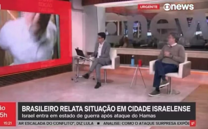 Entrevistado da Globo News sai do ar às pressas após bombas e sirene