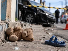 Criança de 2 anos morre após ser atropelada na calçada; motorista é morto por moradores