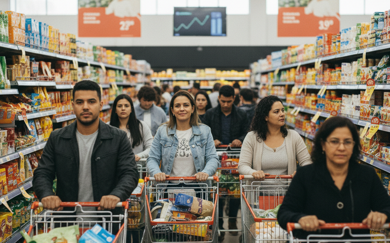 Consumo nos lares brasileiros cresce 3,68% em 2025 e supera projeções da Abras
