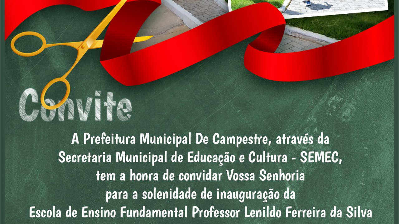 Prefeito Pino inaugura praça e uma nova escola em Campestre nesta quinta-feira, 27