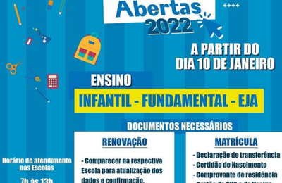 Educação de Major inicia nesta segunda, 10, matrículas para o ano letivo de 2022