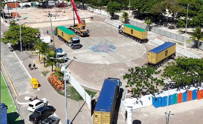 Equipamentos foram entregues na tarde de terça-feira no canteiro de obras