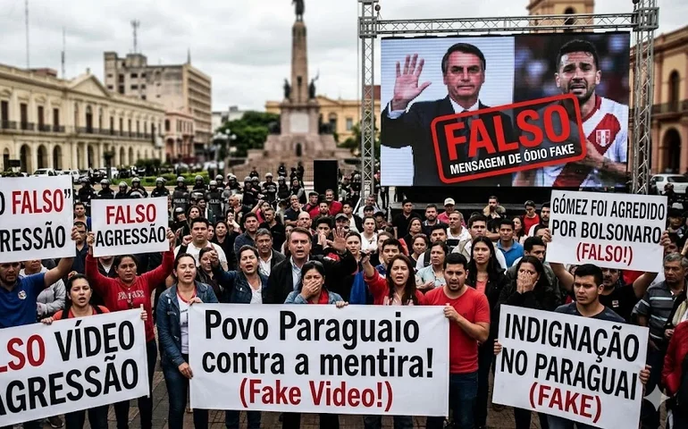 Vídeo falso de agressão a Gómez por Bolsonaro causa indignação no Paraguai