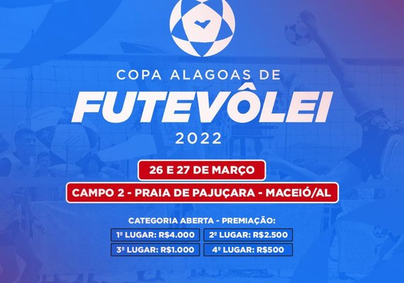 Copa Alagoas de Futvôlei será disputa nos dias 26 e 27 de março