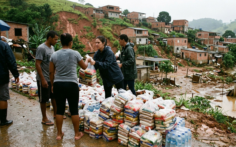 Corrente do bem: Ação da Cidadania arrecada ajuda para vítimas das chuvas