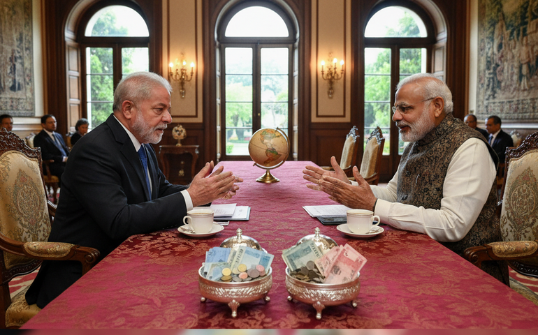 Brasil e Índia estudam ampliar comércio em moedas locais, sem triangulação com o dólar