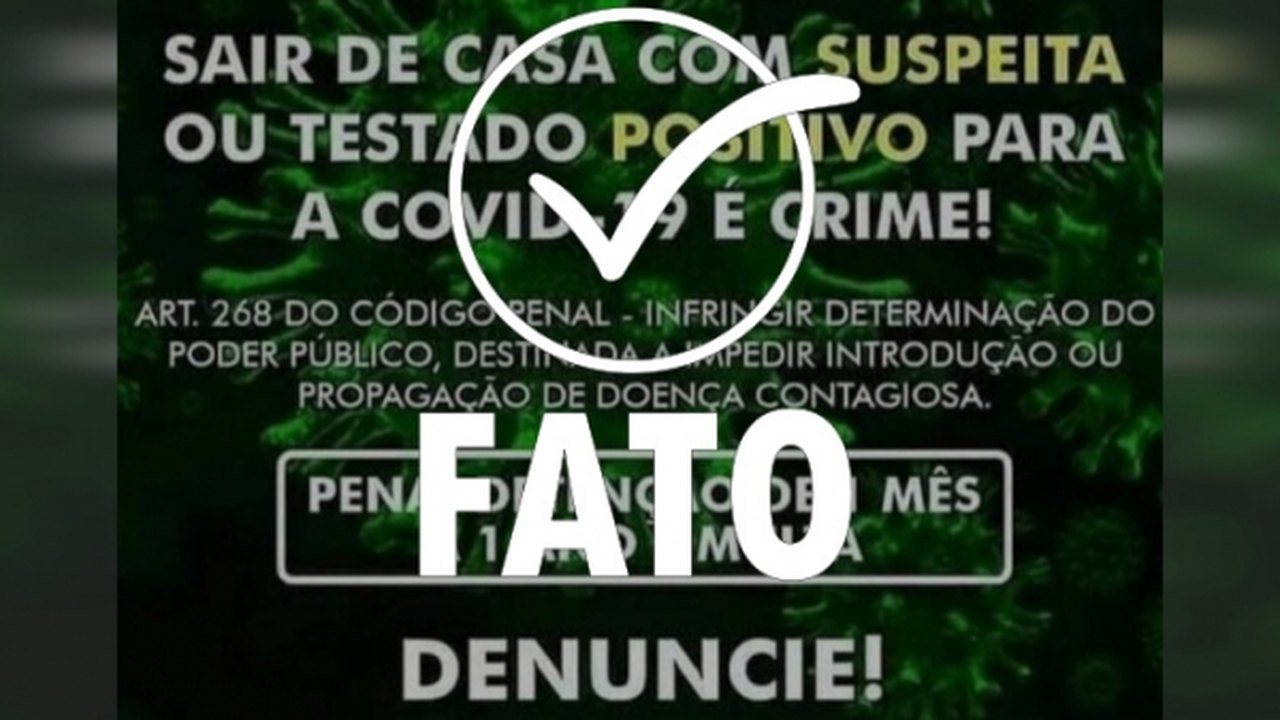 É fato que sair de casa infectado com Covid-19 é crime passível de prisão