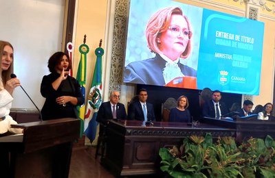 Ministério Público de Alagoas prestigia homenagem da Câmara de Vereadores à ministra do STJ Marluce Caldas