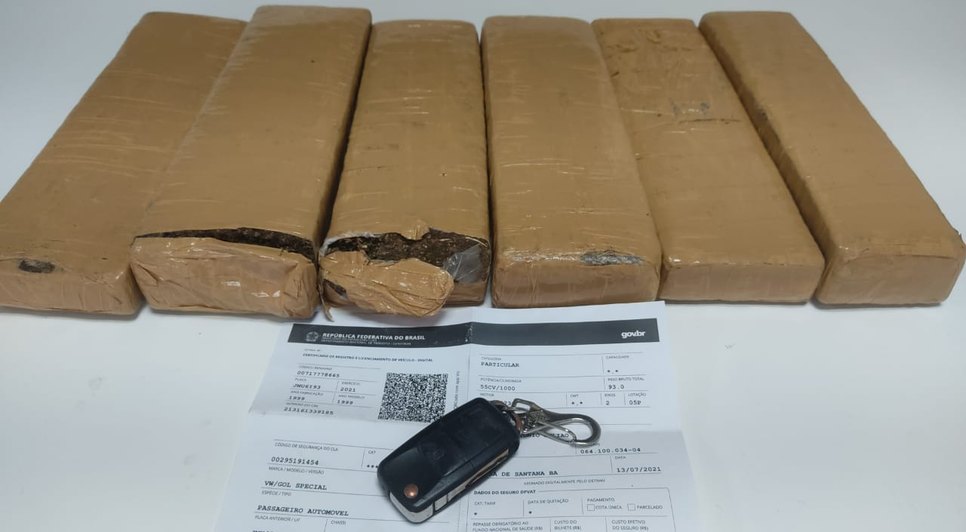 Homem é preso por transportar 6 kg de maconha em Aracaju / Foto: Foto: Polícia Militar/SE