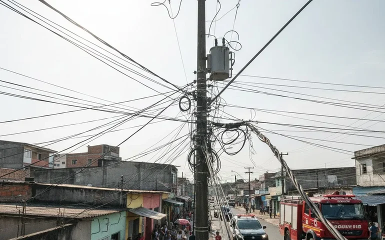 Homem morre eletrocutado ao tentar fazer ligação clandestina em poste de Nova Iguaçu