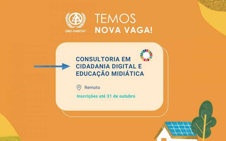 ONU-Habitat abre vaga para Consultor de Cidadania Digital e Educação Midiática em Alagoas