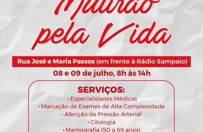 Secretaria de Saúde realiza 2ª edição do Mutirão pela Vida, em Palmeira