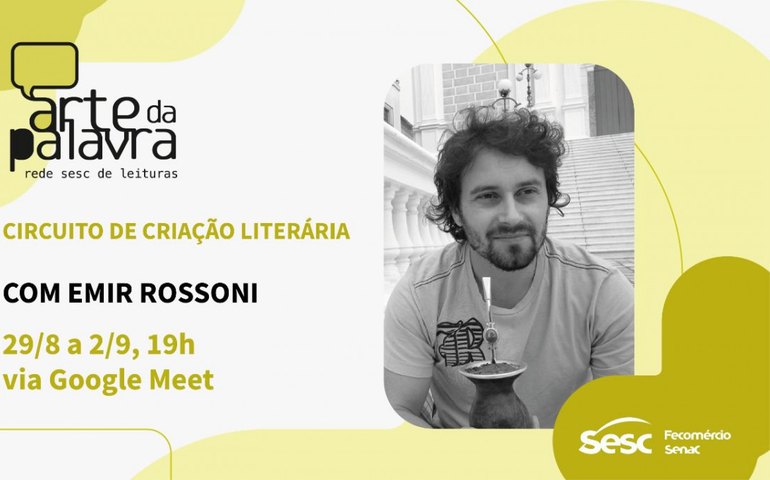 Sesc Alagoas abre inscrições para oficina “Escrevendo sem Inspiração”, com Emir Rossoni