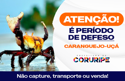 Prefeitura de Coruripe reforça fiscalização durante o período de reprodução do caranguejo-uça