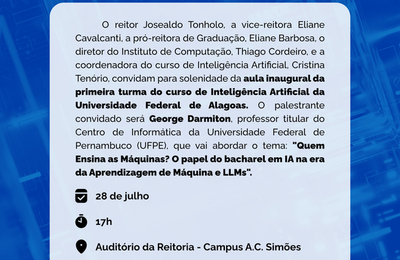 Novo curso de Inteligência Artificial é destaque do semestre 2026.2 na Ufal
