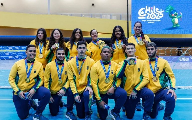 Brasil conquista dobradinha de ouro no goalball em Santiago