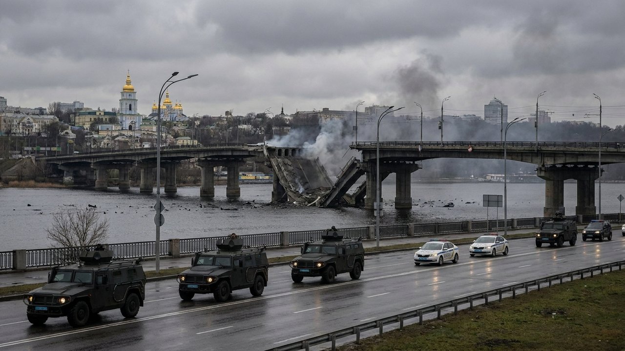 Rússia ataca ponte em Kiev durante visita de líder alemão