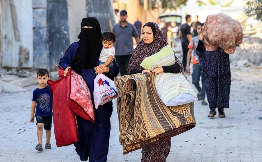 Veja em mapa as rotas de fuga para civis palestinos escaparem do norte para o sul de Gaza