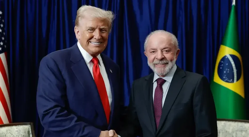 Lula e trump em reunião. Fonte: Internet