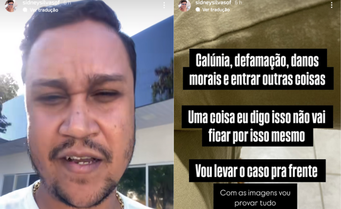 Sidney contou em seus stories que já registrou um boletim de ocorrência por calúnia e difamação