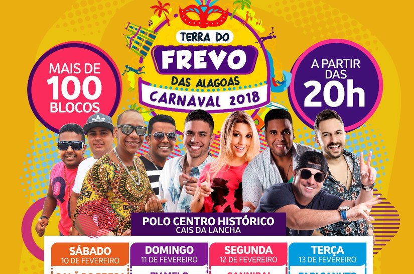 Prefeitura de Marechal divulga programação do Carnaval 2018-Terra do Frevo das Alagoas