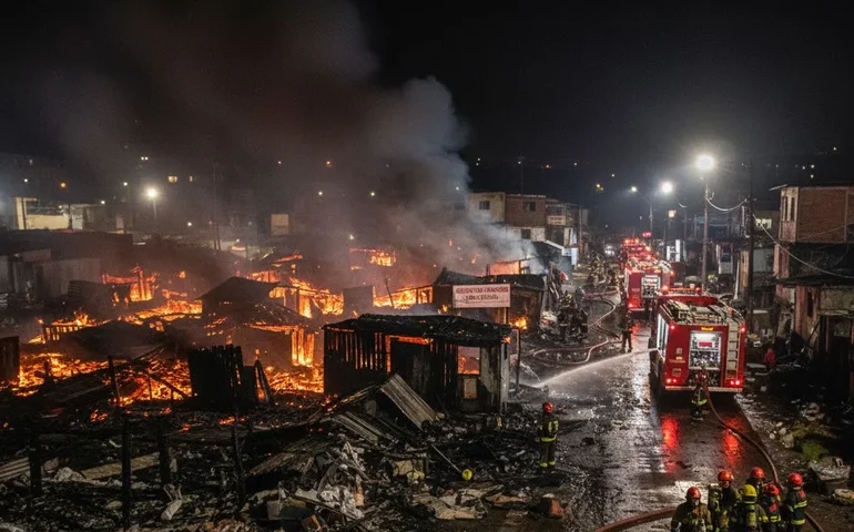 Incêndio destrói 30 casas e deixa 80 desabrigados na zona sul de São Paulo