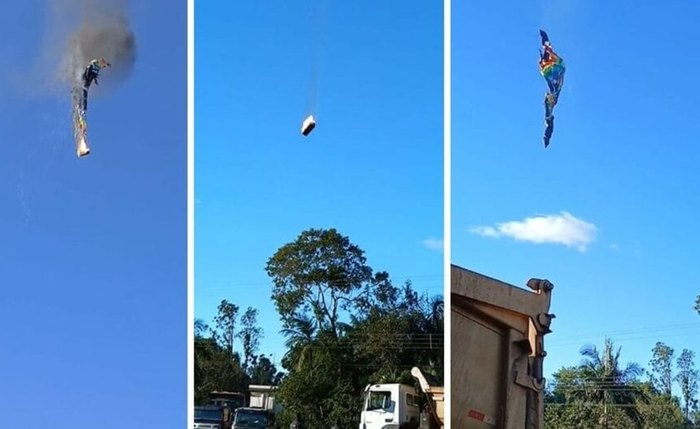 Queda de balão em SC Queda de balão em SC
