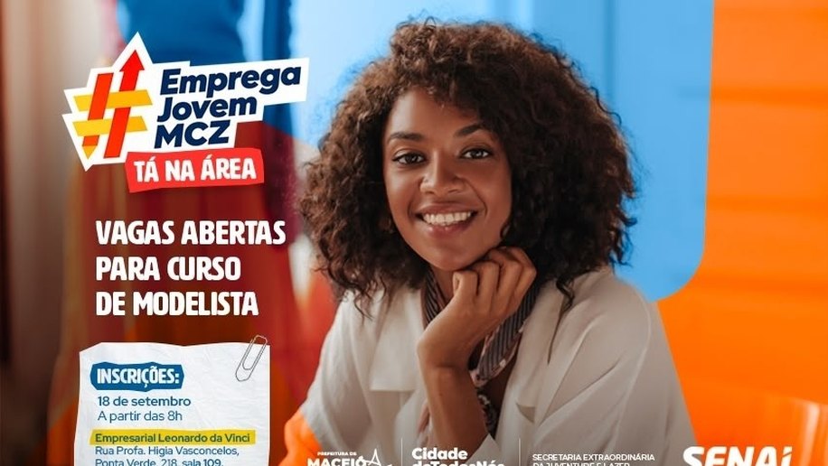 Emprega Jovem: Prefeitura de Maceió abre inscrições para curso de modelista em parceria com o Senai