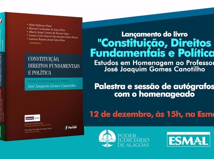 Professor Canotilho ministra palestra e recebe homenagem na Esmal