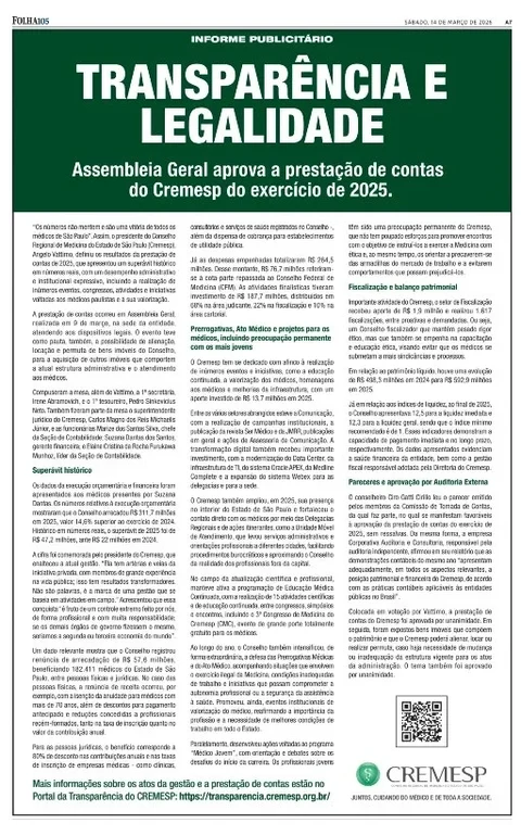 Médicos protocolam requerimento ao Cremesp pedindo demonstrativos contábeis completos e documentação de pregões para auditoria independente