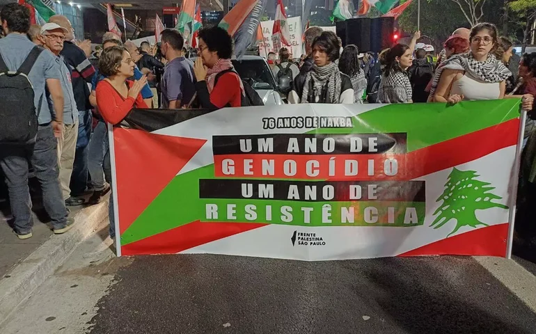 Protesto em São Paulo marca 1 ano de escalonamento do conflito em Gaza com críticas aos EUA