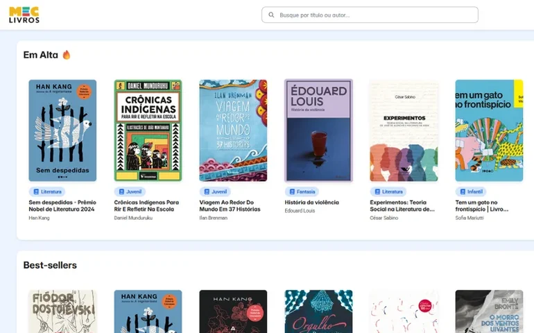 Acervo do MEC Livros é ampliado e chega a 25 mil obras disponíveis gratuitamente