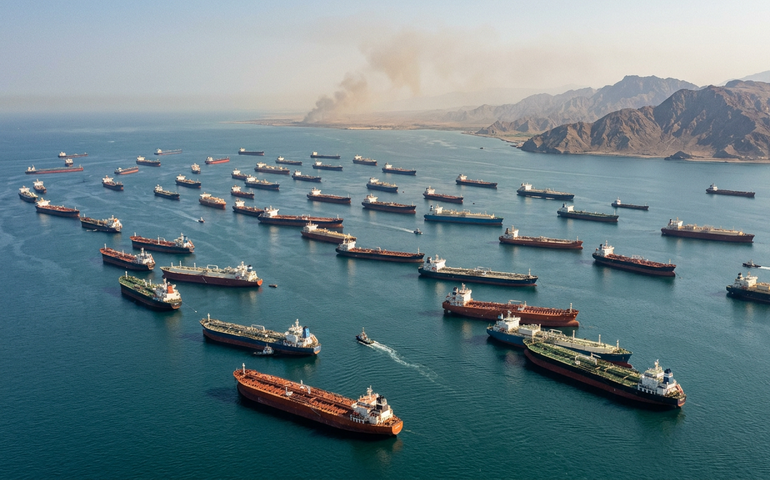 Engarrafamento no Estreito de Ormuz: 150 petroleiros parados após ataques ao Irã