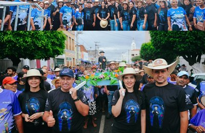 Deputado Fernando Pereira acompanha romeiros de Campo Alegre e Teotônio Vilela na subida do Horto, em Juazeiro do Norte (CE)