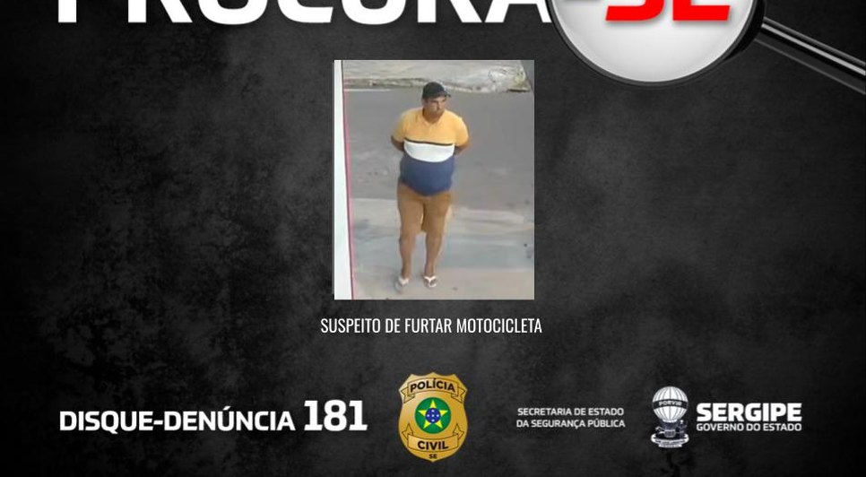 SUSPEITO-FURTO-MOTOCICLETA-PROPRIA / Foto: Foto: Reprodução SSP/SE