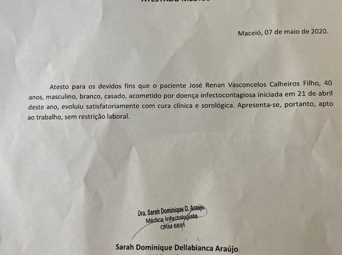 Governador Renan Filho recebe alta médica e é liberado para retomar trabalho