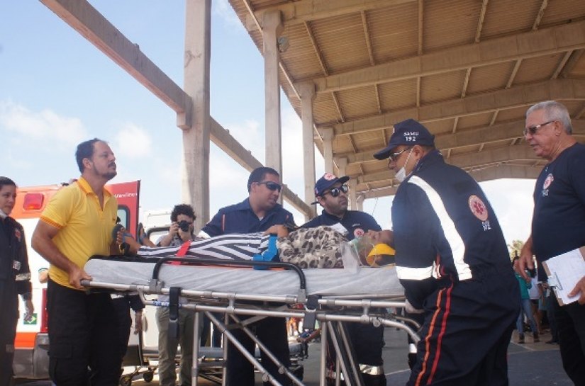 Simulado de explosão de cloro no Pontal conta com participação do Samu