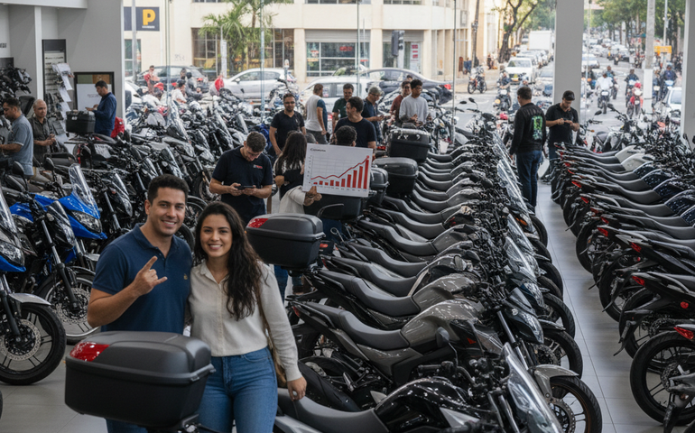 Vendas de motos crescem 17,1% em 2025 e superam carros de passeio no Brasil