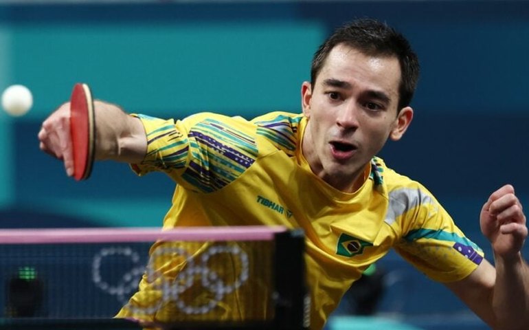 Hugo Calderano perde para sueco no tênis de mesa e vai brigar pelo bronze em Paris-2024