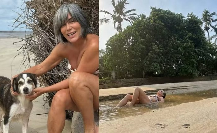 Em Alagoas, Gloria Pires renova o bronzeado: 'Cenas de um outono feliz'