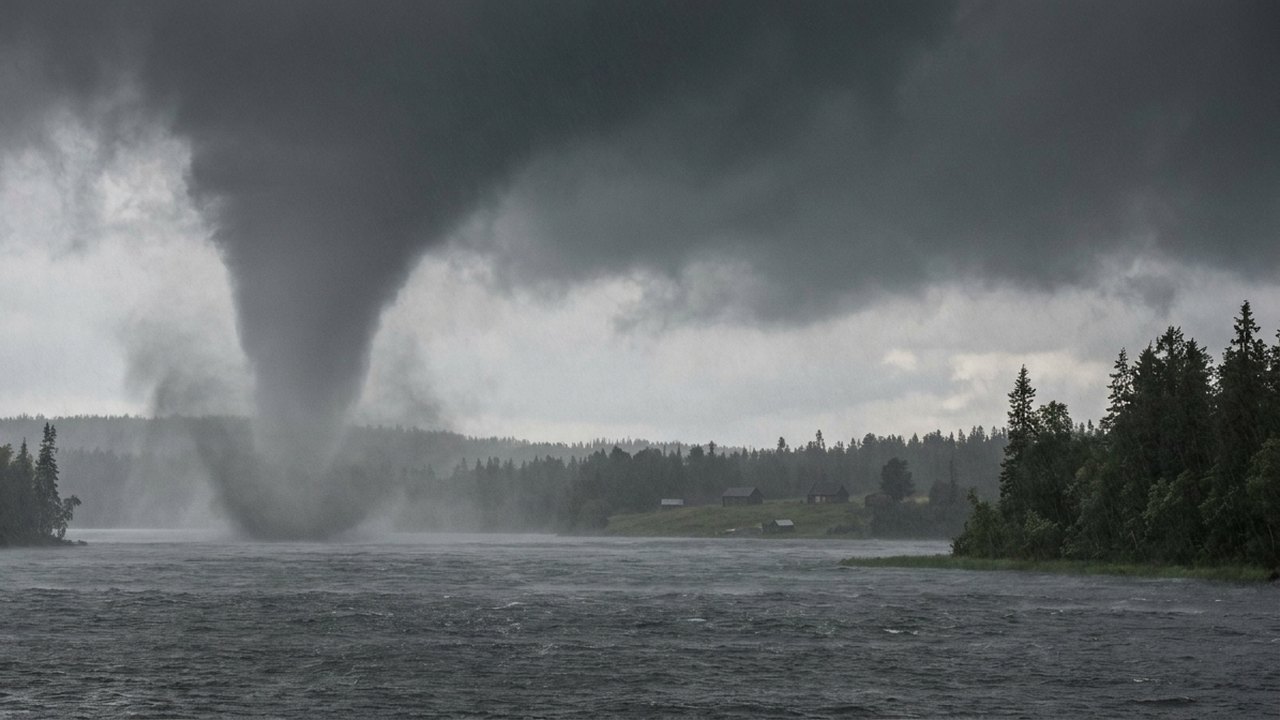 Tornado admirável é registrado no lago Gassi, na Rússia
