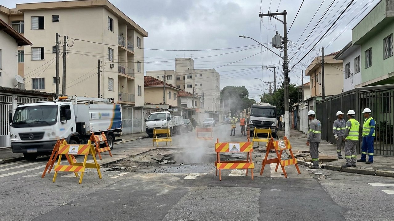 Vazamento de gás é registrado em obra da Sabesp na zona oeste de SP